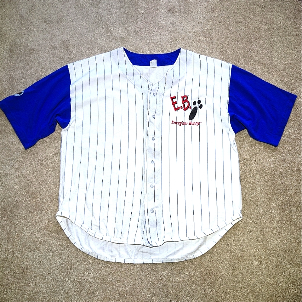 Energizer Bunny Shirt / Baseball Jersey / Vintage Energizer Bunny Button Up